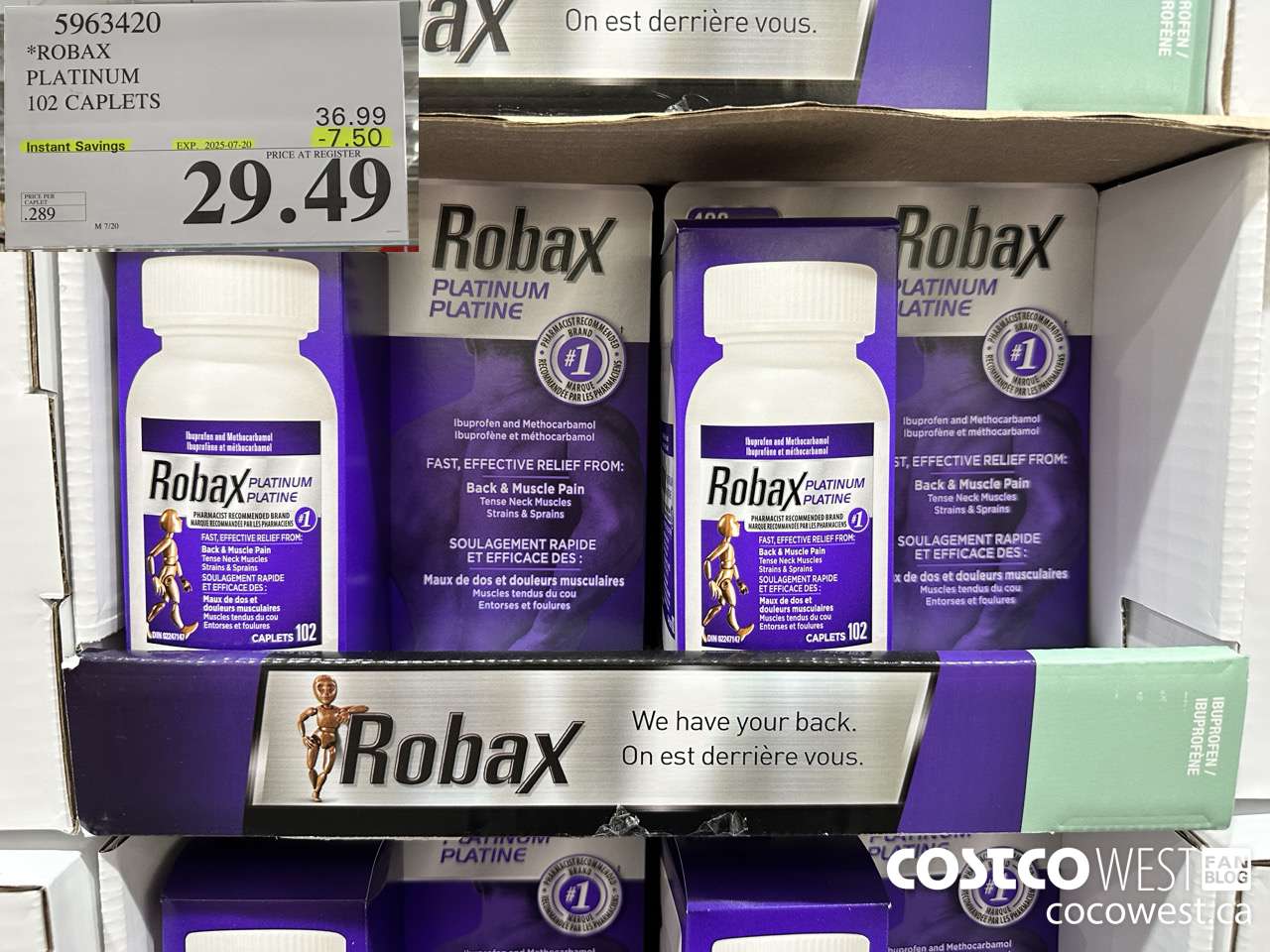 5963420 ROBAX PLATINUM 102 CAPLETS ($7.50 INSTANT SAVINGS EXPIRES ON 2025-07-20) $29.49