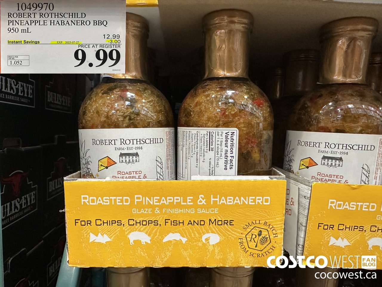 1049970 ROBERT ROTHSCHILD PINEAPPLE HABANERO BBQ 950ML ($3.00 INSTANT SAVINGS EXPIRES ON 2025-07-27) $9.99