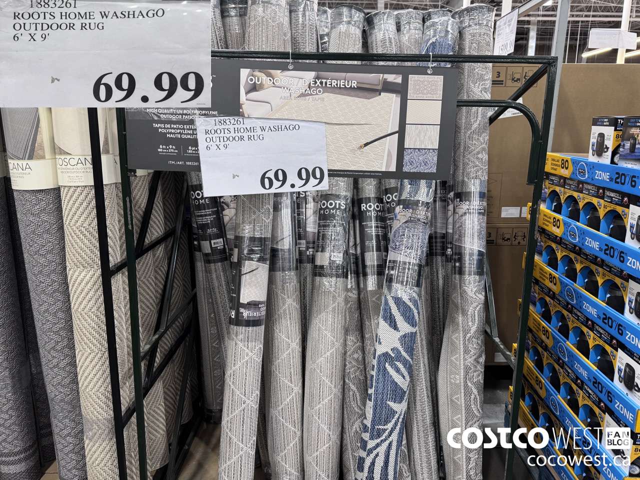 1883261 ROOTS HOME WASHAGO OUTDOOR RUG 6' X 9' $69.99