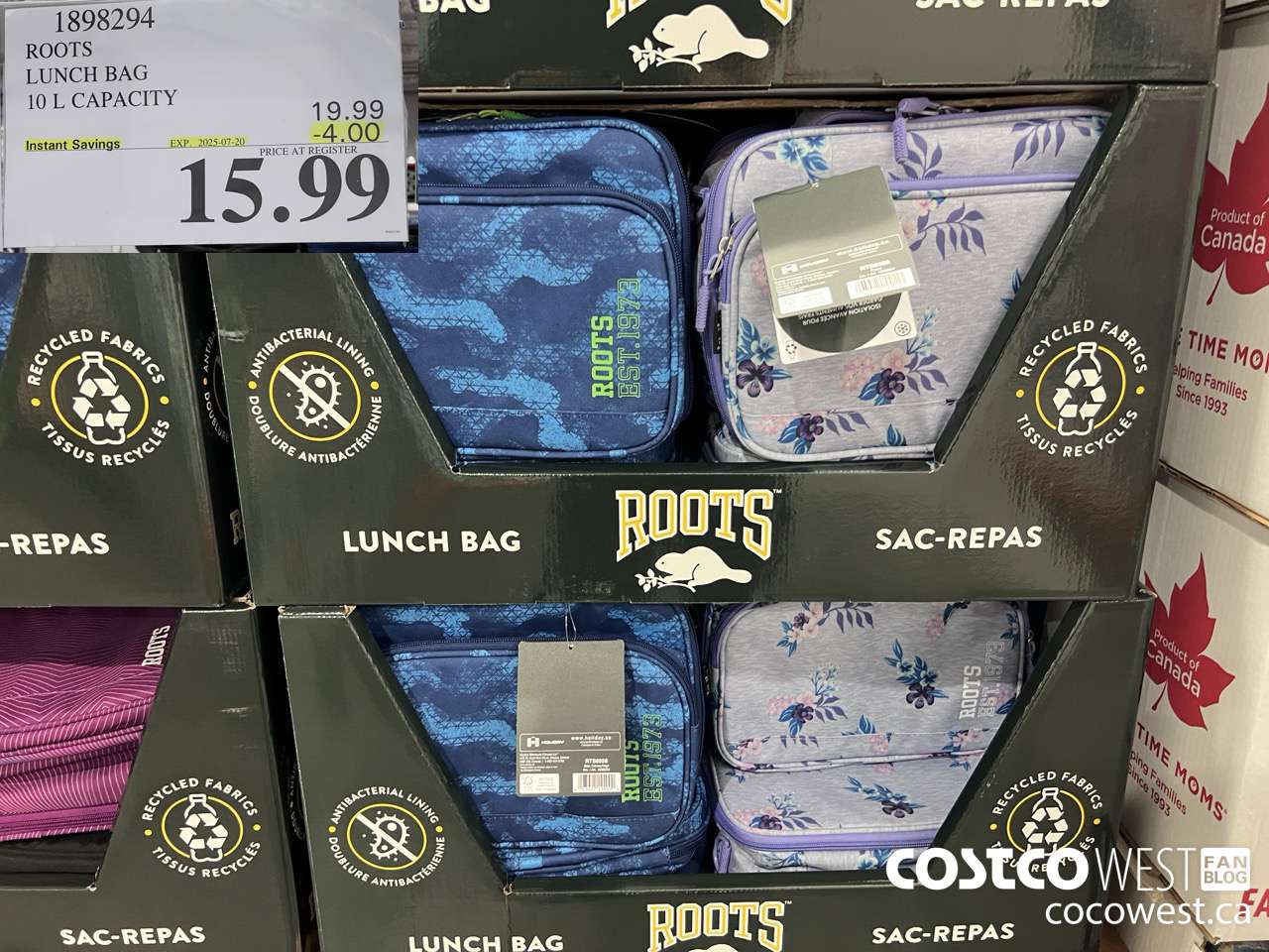 1898294 ROOTS LUNCH BAG 10 L CAPACITY ($4.00 INSTANT SAVINGS EXPIRES ON 2025-07-20) $15.99