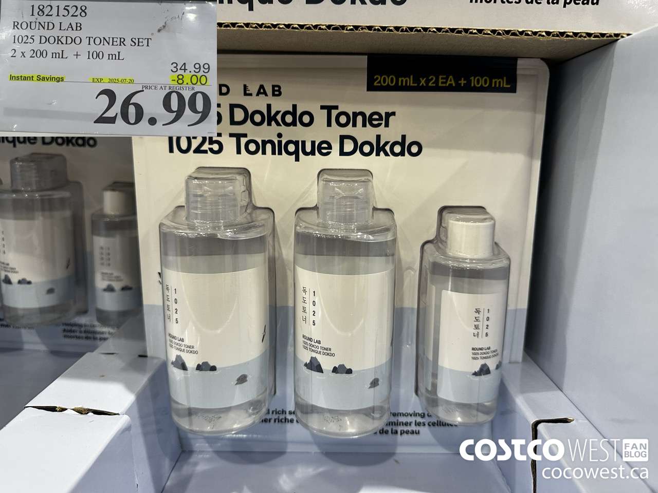 1821528 ROUND LAB 1025 DOKDO TONER SET 2 X 200 ML + 100 ML ($8.00 INSTANT SAVINGS EXPIRES ON 2025-07-20) $26.99