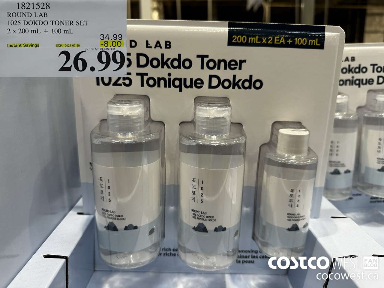 1821528 ROUND LAB 1025 DOKDO TONER SET 2 X 200 ML + 100 ML ($8.00 INSTANT SAVINGS EXPIRES ON 2025-07-20) $26.99