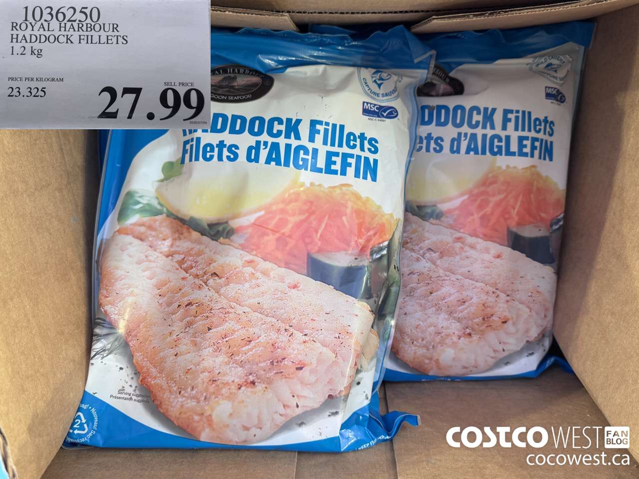 1036250 ROYAL HARBOUR HADDOCK FILLETS 1.2 kg $27.99