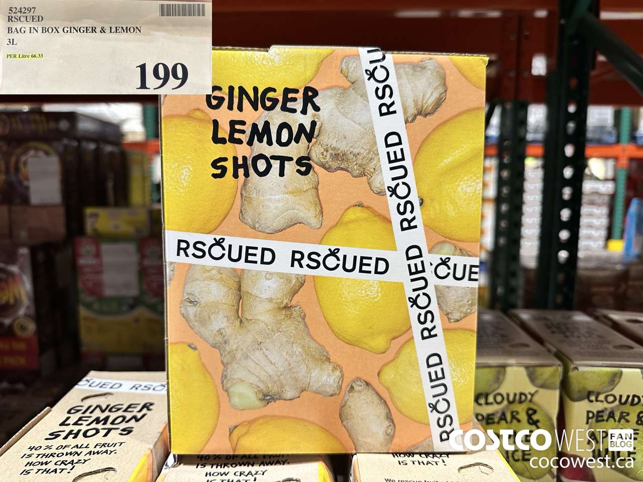 524297 RSCUED BAG IN A BOX GINGER & LEMON 3L $199.00