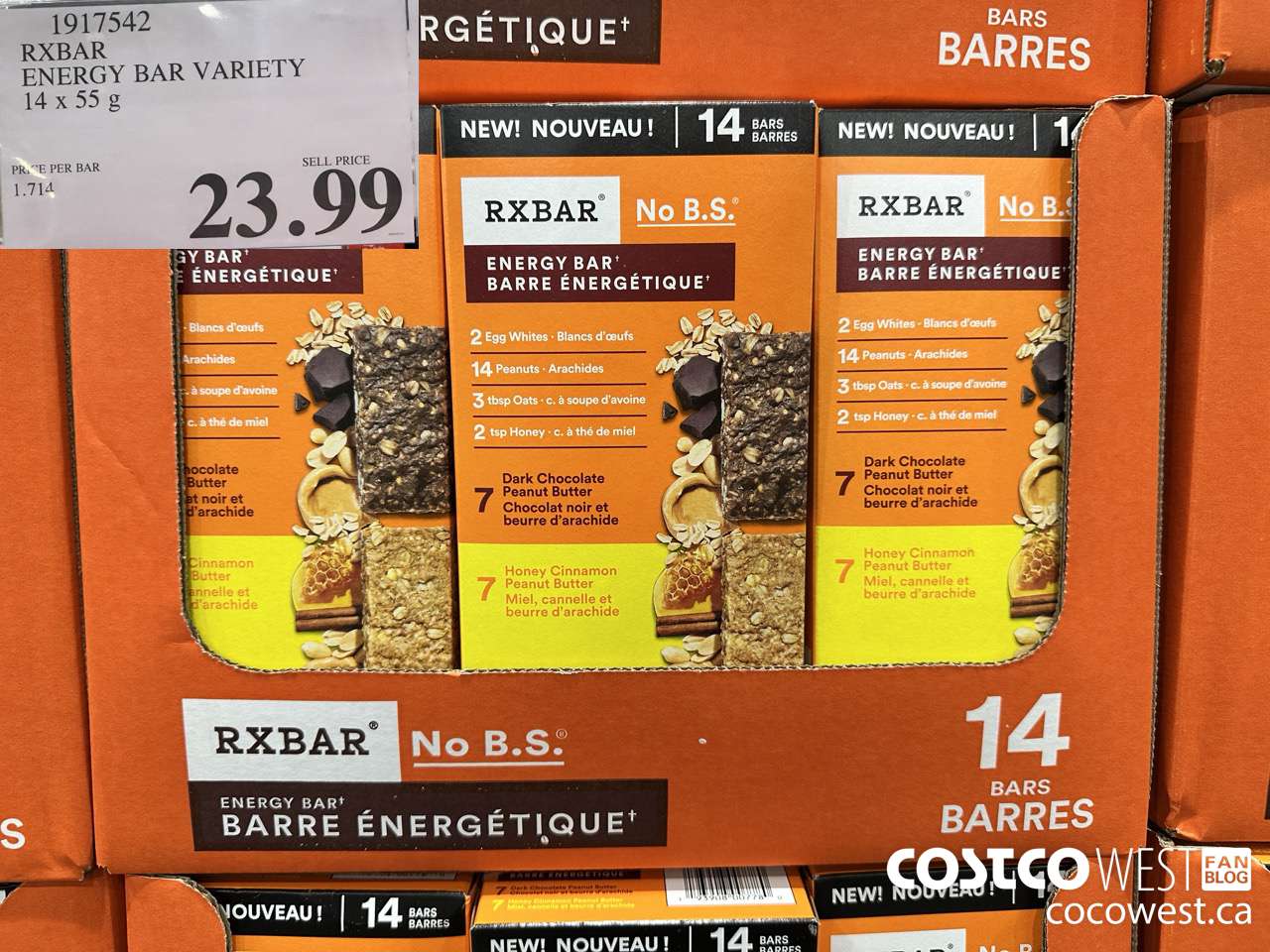 1917542 RXBAR ENERGY BAR VARIETY 14 X 55G $23.99