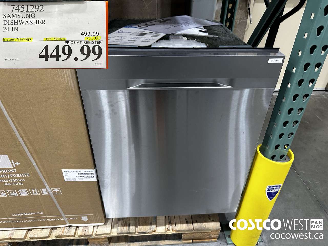 7451292 SAMSUNG DISHWASHER 24IN  ($50.00 INSTANT SAVINGS EXPIRES ON 2025-07-16) $449.99