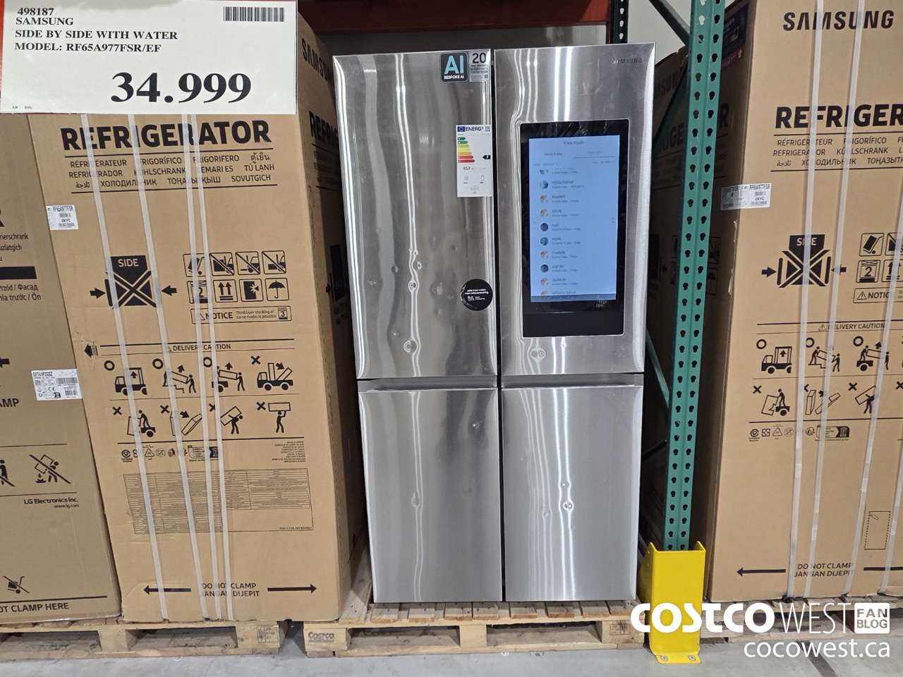 498187 SAMSUNG SIDE BY SIDE WITH WATER MODEL RF65A977FSR/EF $34999.00