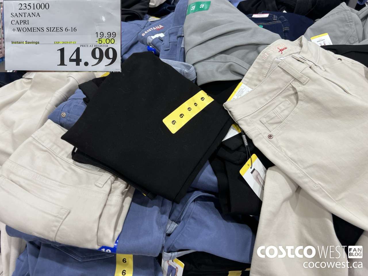 2351000 SANTANA CAPRI LADIES SIZES 6-16 ($5.00 INSTANT SAVINGS EXPIRES ON 2025-07-13) $14.99