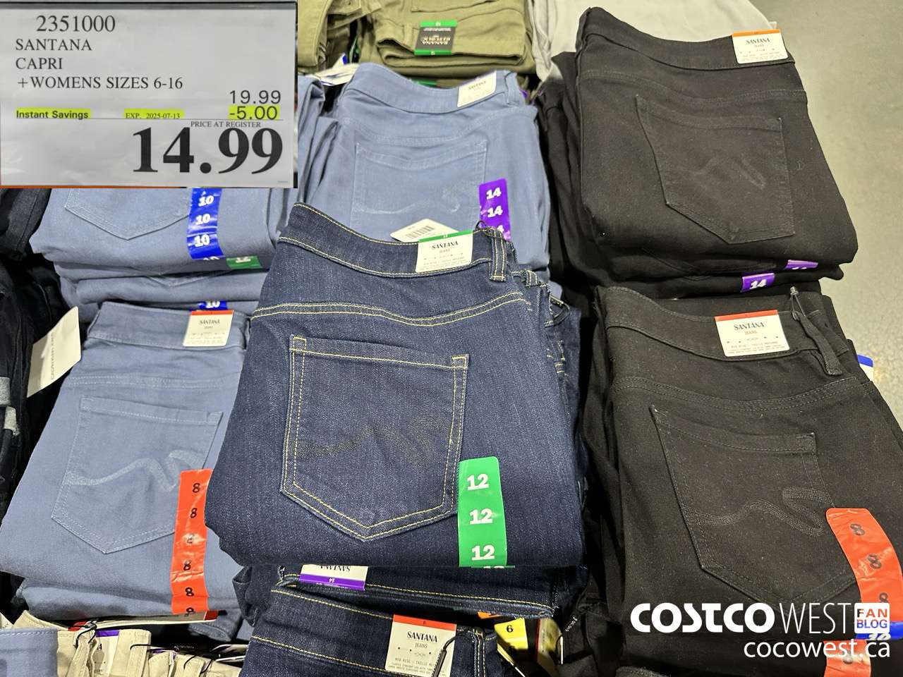 2351000 SANTANA CAPRI LADIES SIZES 6-16 ($5.00 INSTANT SAVINGS EXPIRES ON 2025-07-13) $14.99