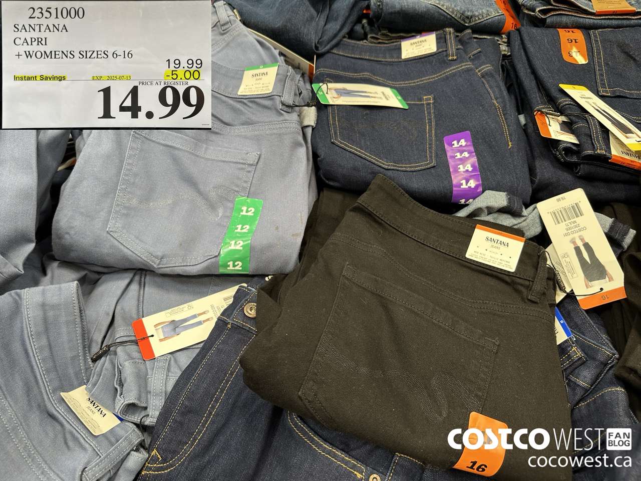 2351000 SANTANA CAPRI LADIES SIZES 6-16 ($5.00 INSTANT SAVINGS EXPIRES ON 2025-07-13) $14.99