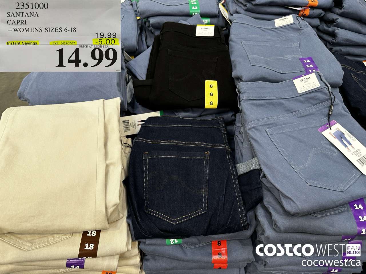 2351000 SANTANA CAPRI LADIES SIZES 6-16 ($5.00 INSTANT SAVINGS EXPIRES ON 2025-07-27) $14.99