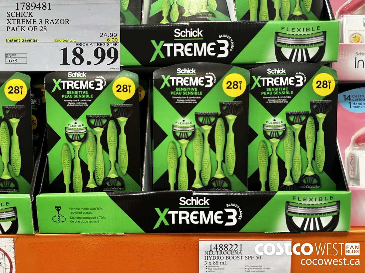 1789481 SCHICK XTREME 3 RAZOR PACK OF 28 ($6.00 INSTANT SAVINGS EXPIRES ON 2025-08-03) $18.99