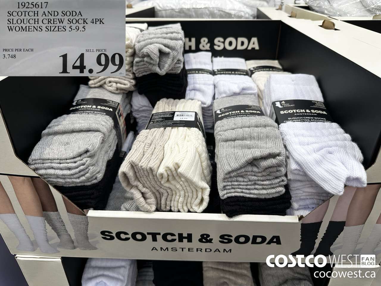 1925617 SCOTCH AND SODA SLOUCH CREW SOCK 4PK WOMENS SIZES 5-9.5 $14.99