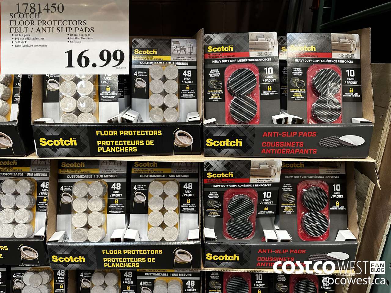 1781450 SCOTCH FLOOR PROTECTORS FELT / ANTI SLIP PADS $16.99