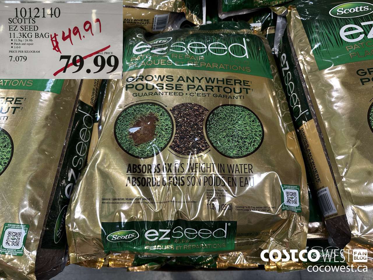 1012140 SCOTTS EZ SEED 11.3KG BAG $49.97