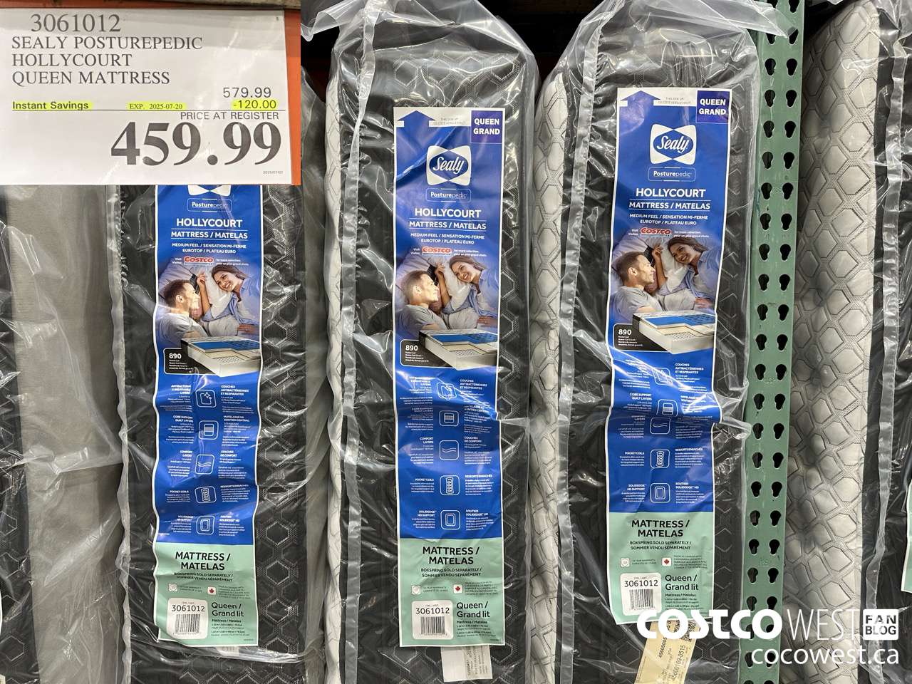 3061012 SEALY POSTUREPEDIC HOLLYCOURT QUEEN MATTRESS ($120.00 INSTANT SAVINGS EXPIRES ON 2025-07-20) $459.99