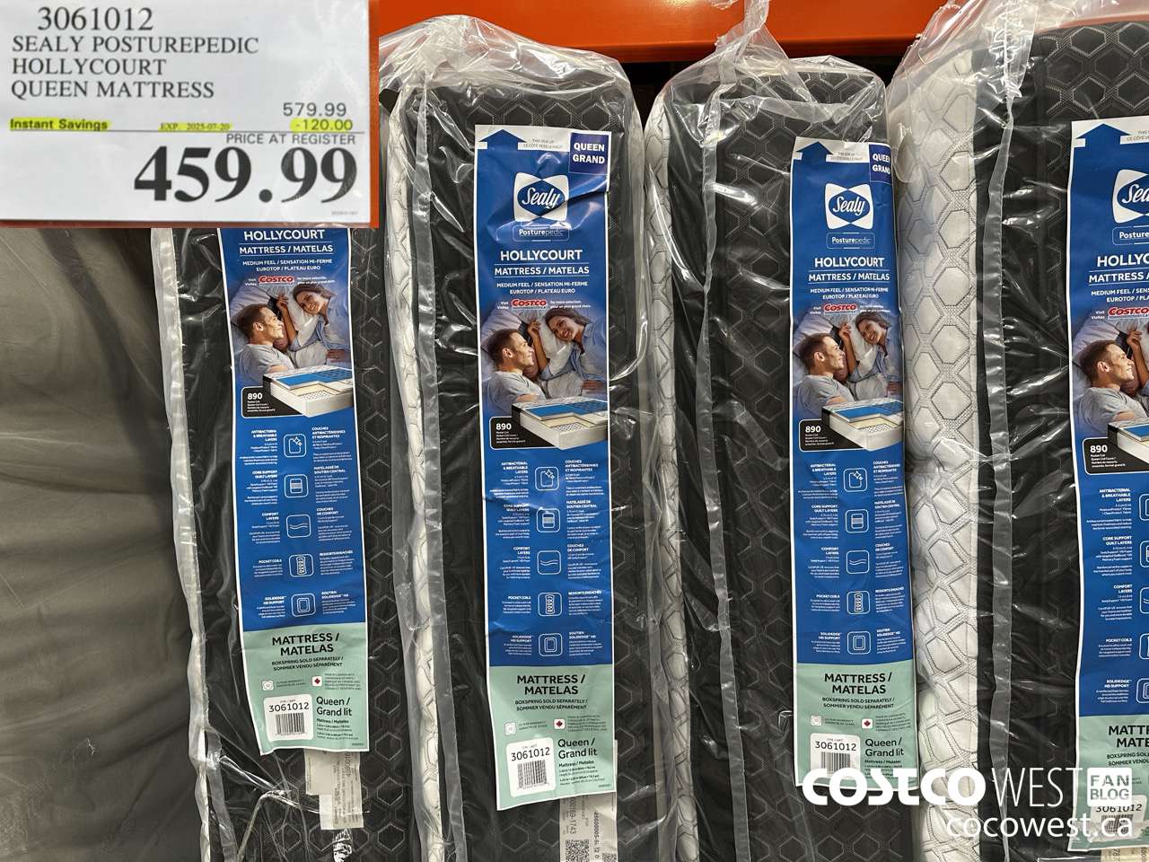 3061012 SEALY POSTUREPEDIC HOLLYCOURT QUEEN MATTRESS ($120.00 INSTANT SAVINGS EXPIRES ON 2025-07-20) $459.99