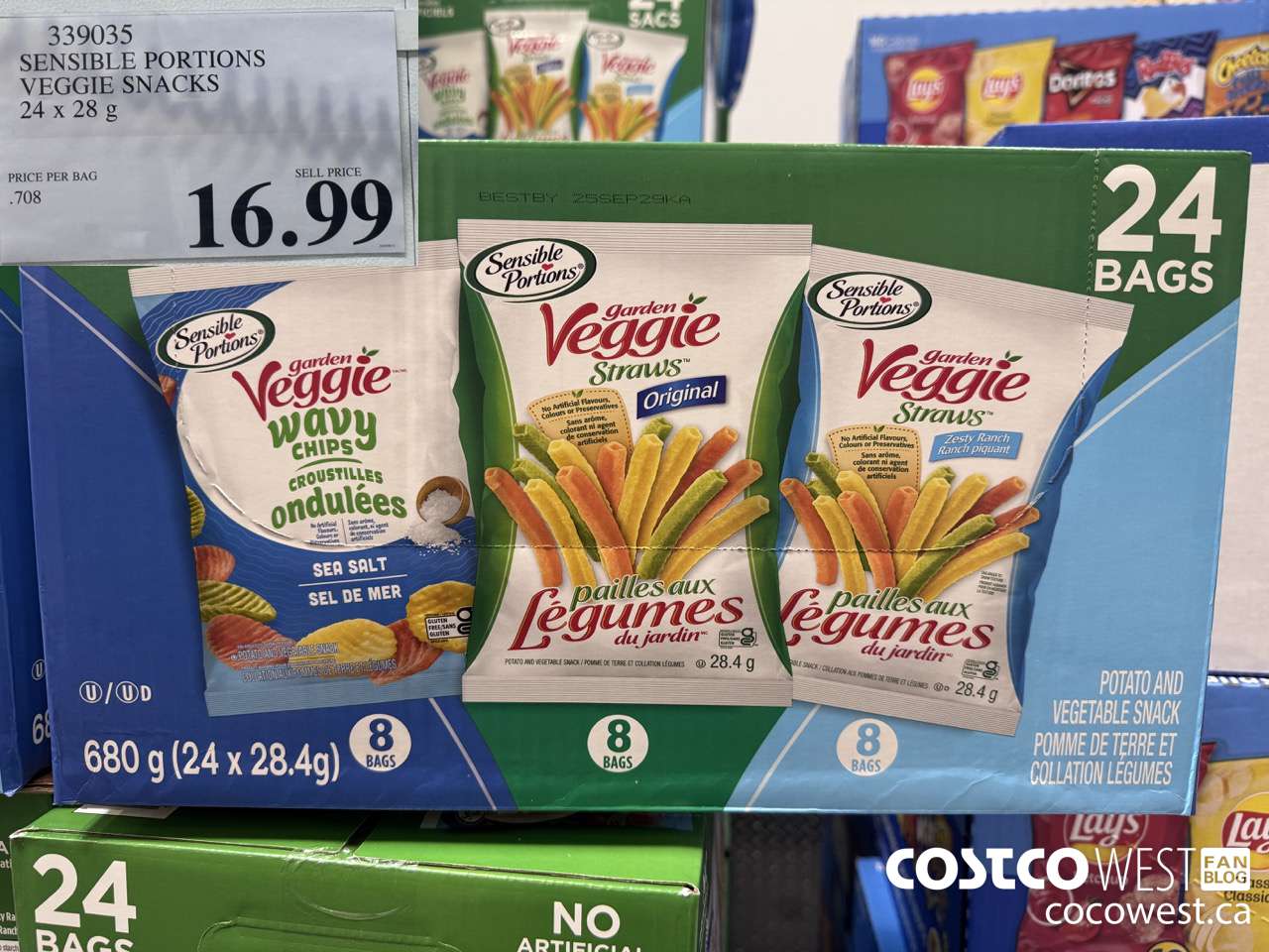 339035 SENSIBLE PORTIONS VEGGIE SNACKS 24 x 28 g $16.99