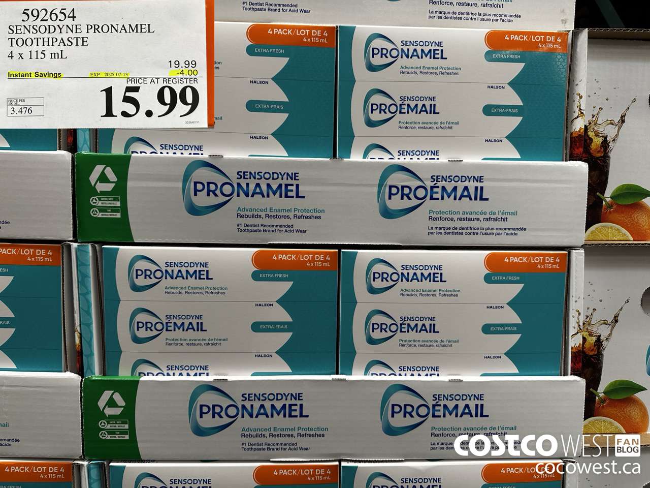592654 SENSODYNE PRONAMEL TOOTHPASTE 4 X 115 ML ($4.00 INSTANT SAVINGS EXPIRES ON 2025-07-13) $15.99