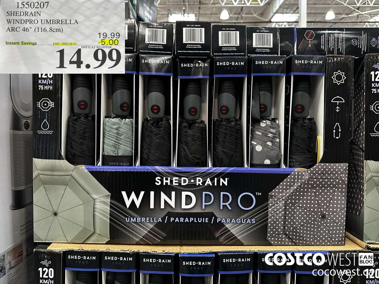 1550207 SHEDRAIN WINDPRO UMBRELLA ARC 46