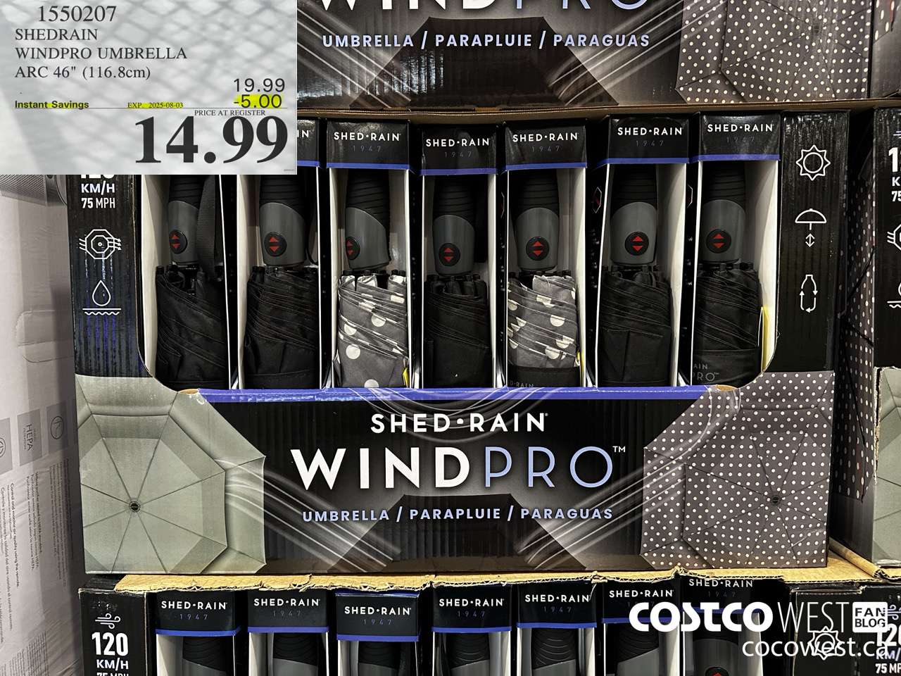 1550207 SHEDRAIN WINDPRO UMBRELLA ARC 46