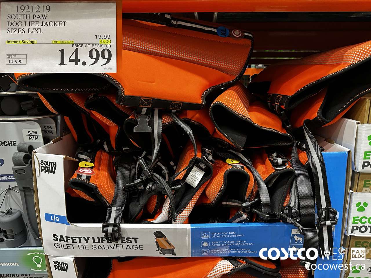 1921219 SILVER PAW DOG LIFE JACKET SIZES L/XL 500 (EXPIRES ON 2025-07-27) $14.99