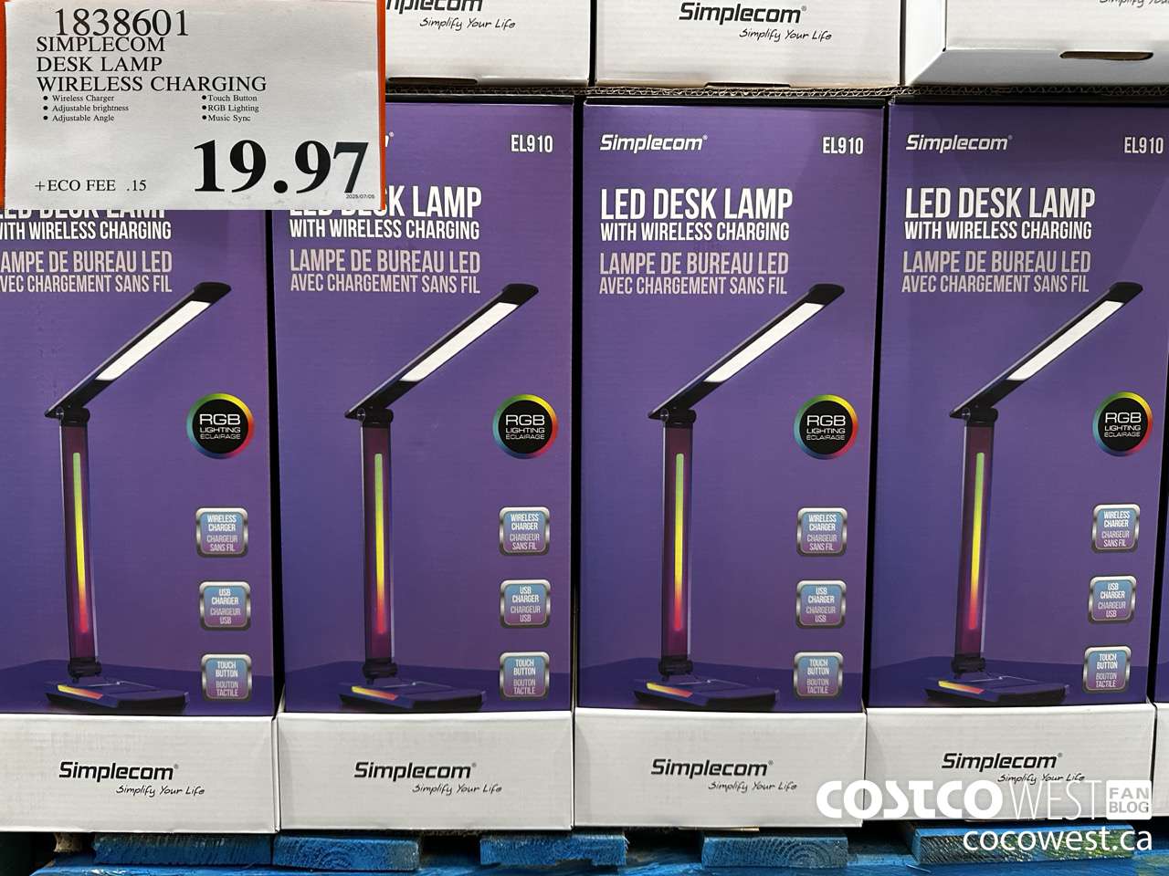 1838601 SIMPLECOM DESK LAMP WIRELESS CHARGING  $19.97