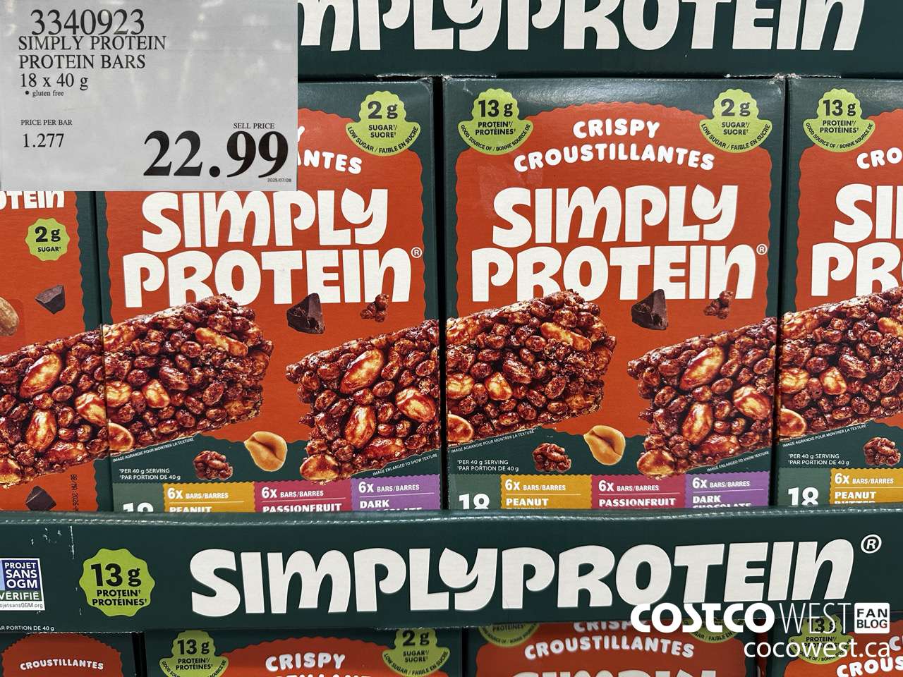 3340923 SIMPLY PROTEIN PROTEIN BARS 18 X 40G $22.99