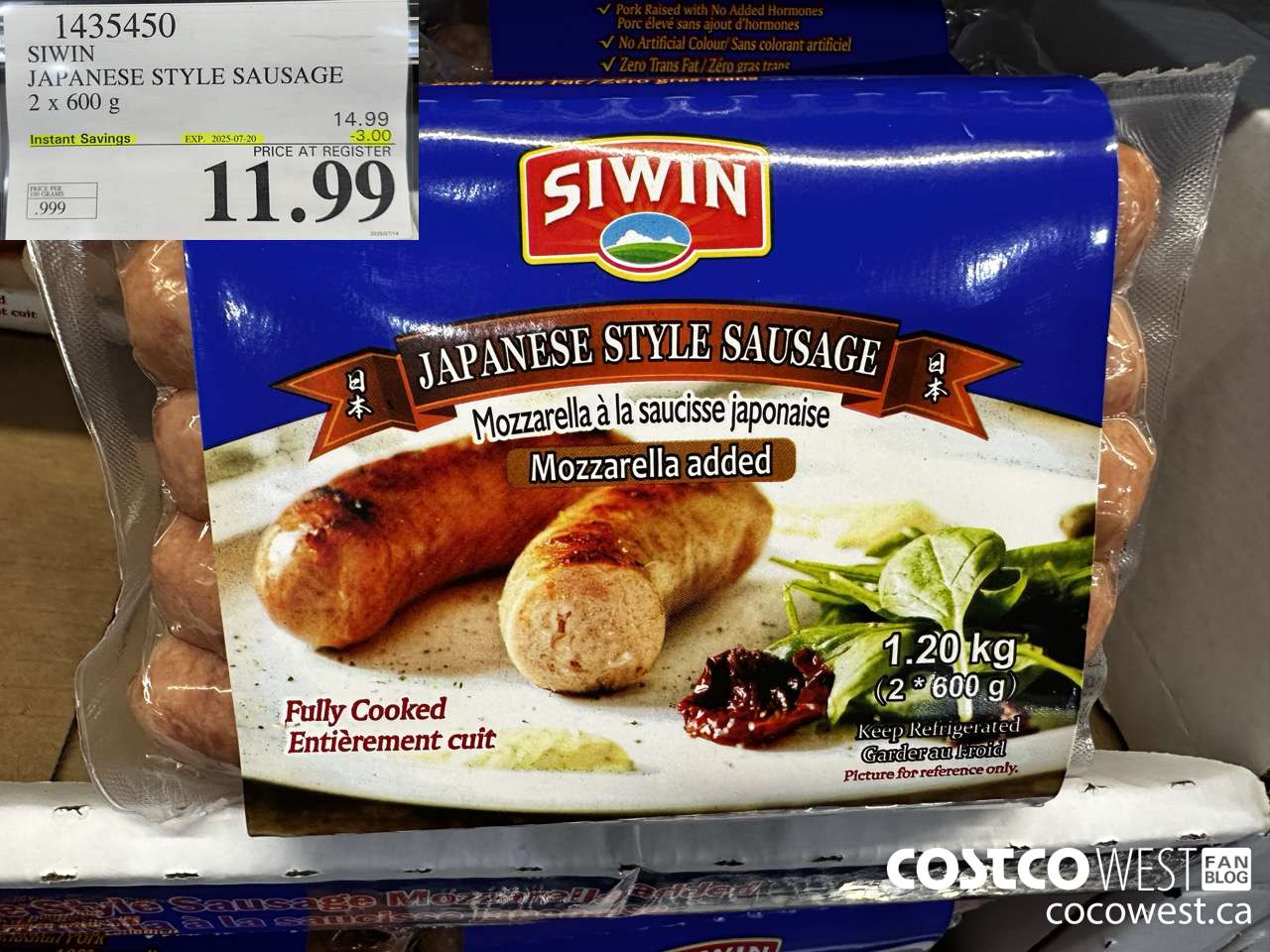 1435450 SIWIN JAPANESE STYLE SAUSAGE 2 x 600 g ($3.00 INSTANT SAVINGS EXPIRES ON 2025-07-20) $11.99