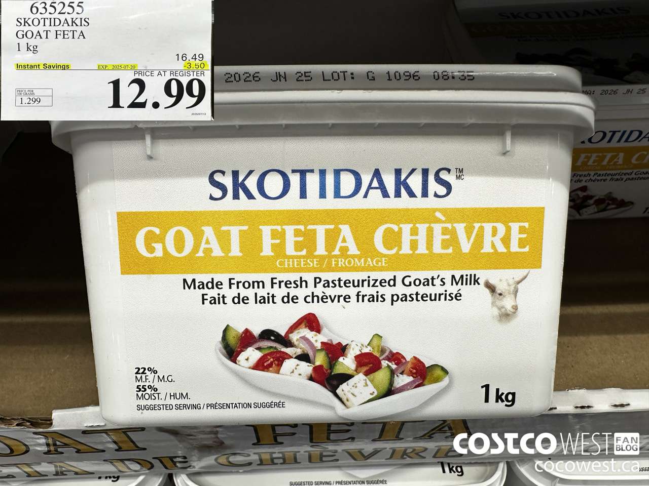 635255 SKOTIDAKIS GOAT FETA 1 kg ($3.50 INSTANT SAVINGS EXPIRES ON 2025-07-20) $12.99