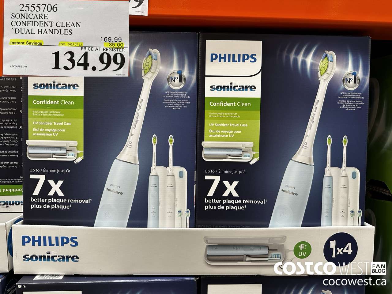 2555706 SONICARE CONFIDENT CLEAN DUAL HANDLES ($35.00 INSTANT SAVINGS EXPIRES ON 2025-07-13) $134.99