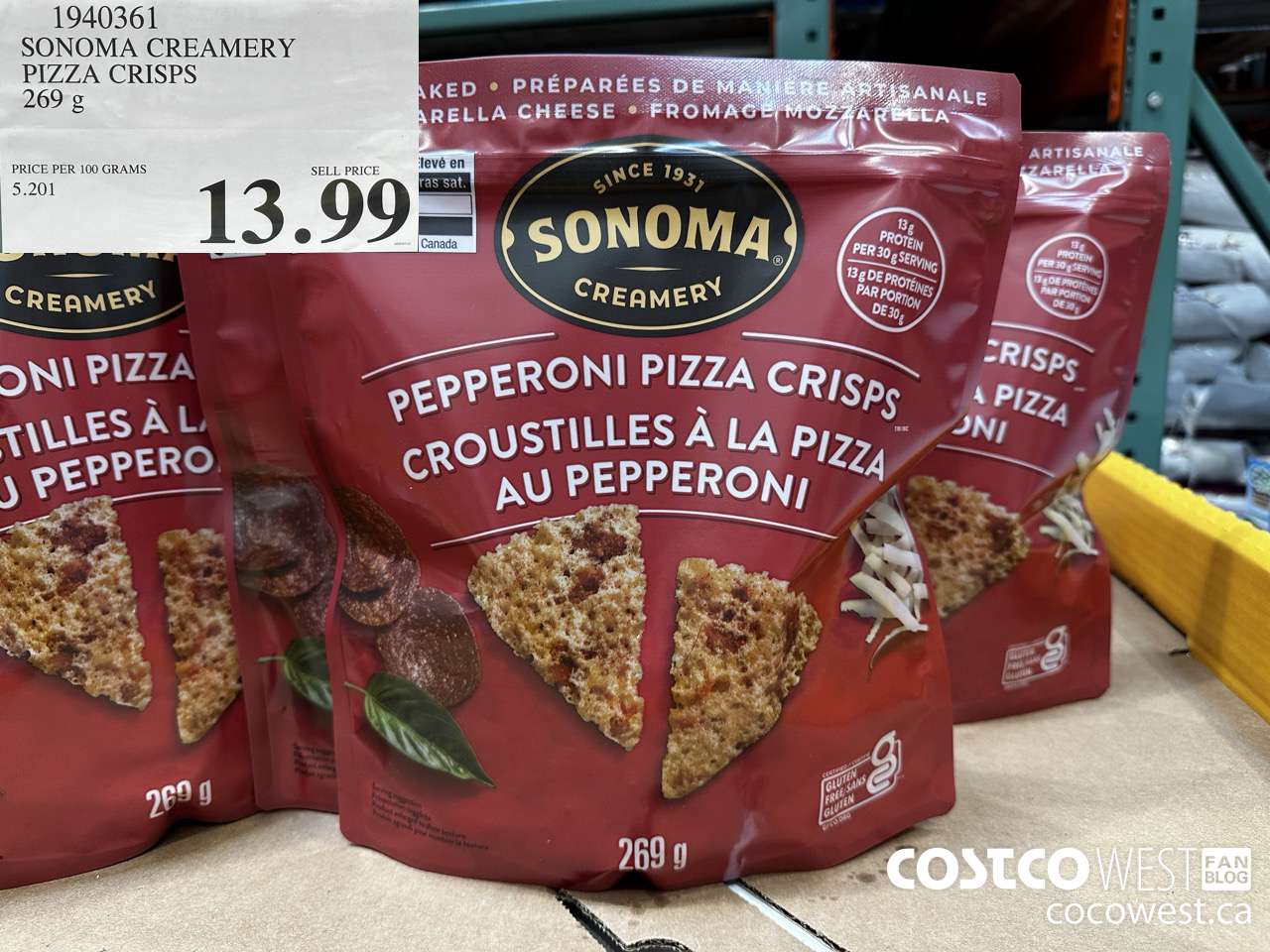 1940361 SONOMA CREAMERY PIZZA CRISPS 269G $13.99