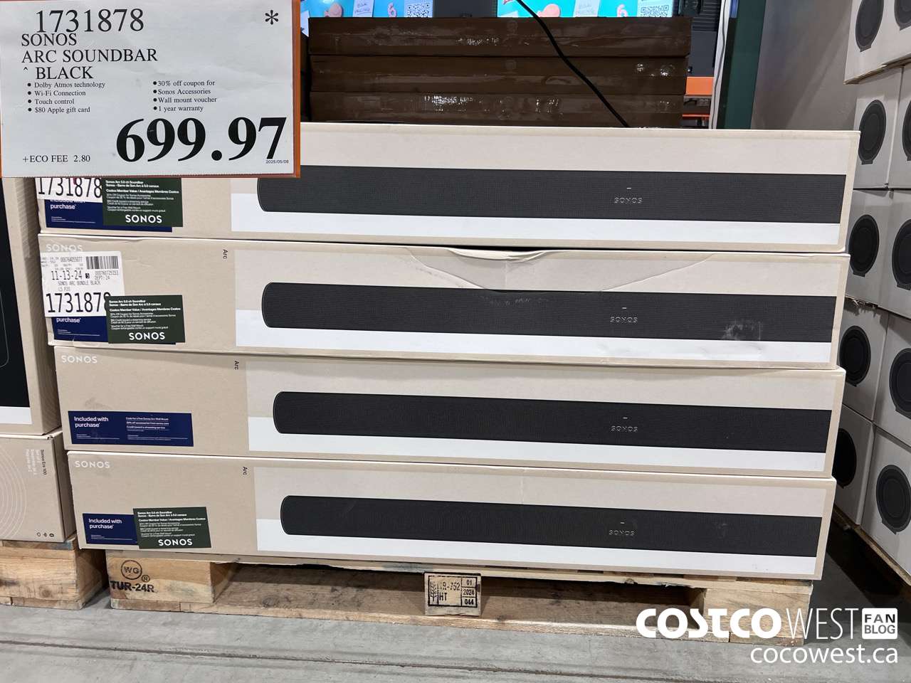 1731878 SONOS ARC SOUNDBAR W/DOLBY ATMOS $699.97