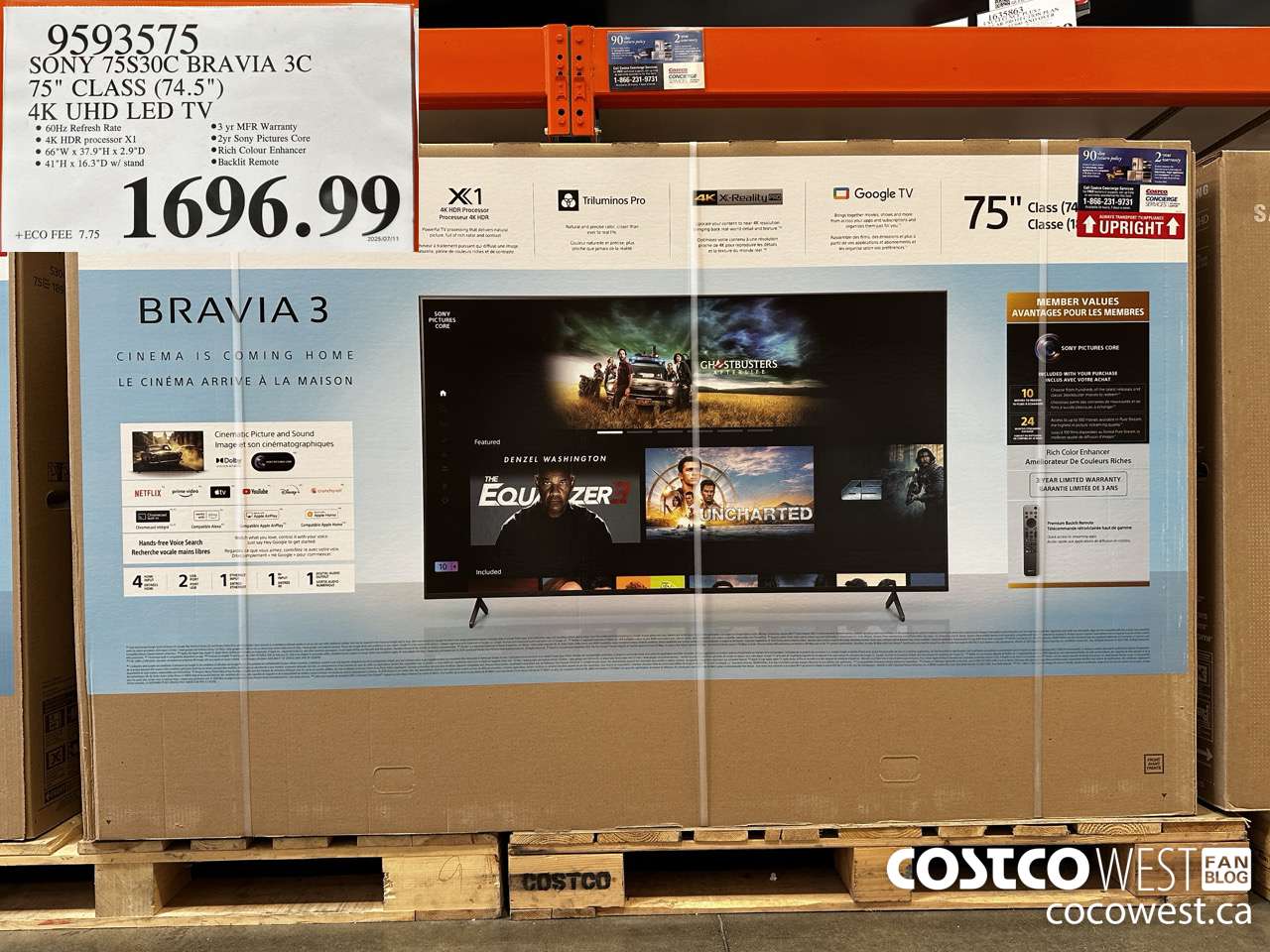 9593575 SONY 75S30C BRAVIA 3C 75