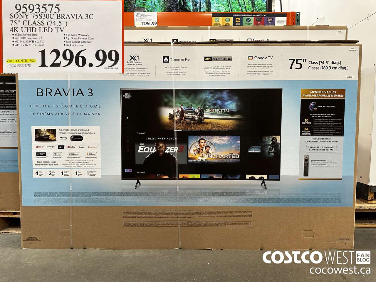 9593575 SONY 75S30C BRAVIA 3C 75