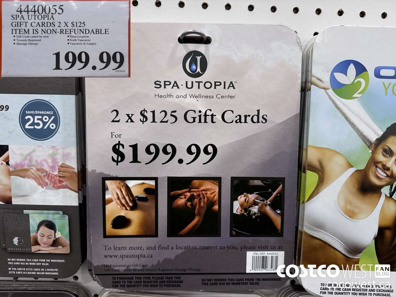 4440055 SPA UTOPIA GIFT CARDS 2 X $125 ITEM IS NON-REFUNDABLE $199.99