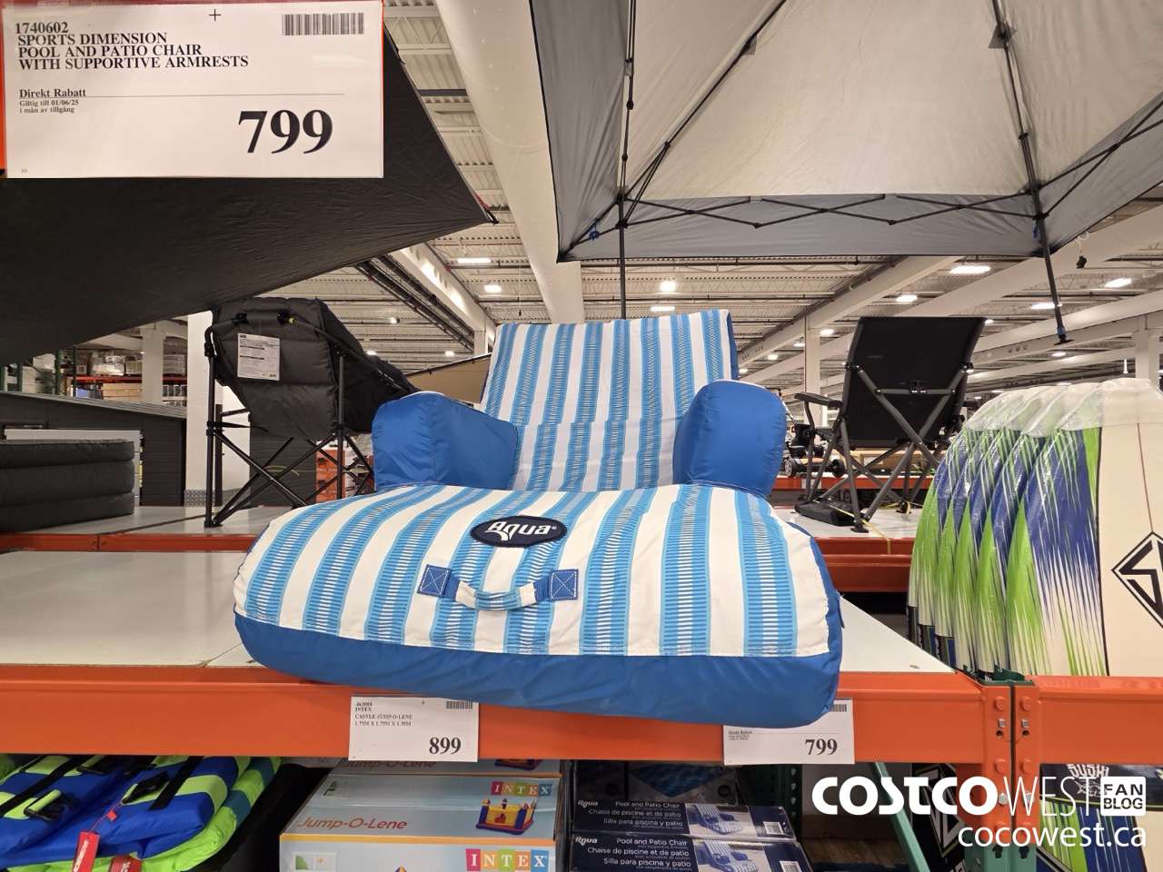 1740602 SPORTS DIMENSION POOL AND PATIO CHAIR WITH SUPPORTIVE ARMRESTS (EXPIRES ON 2025-06-01) $799.00