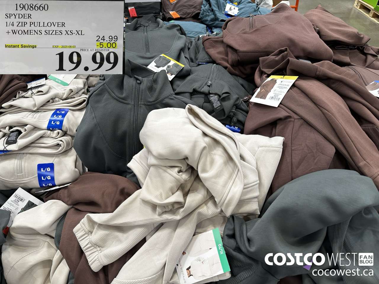 1908660 SPYDER 1/4 ZIP PULLOVER WOMENS SIZES XS-XL ($5.00 INSTANT SAVINGS EXPIRES ON 2025-08-03) $19.99