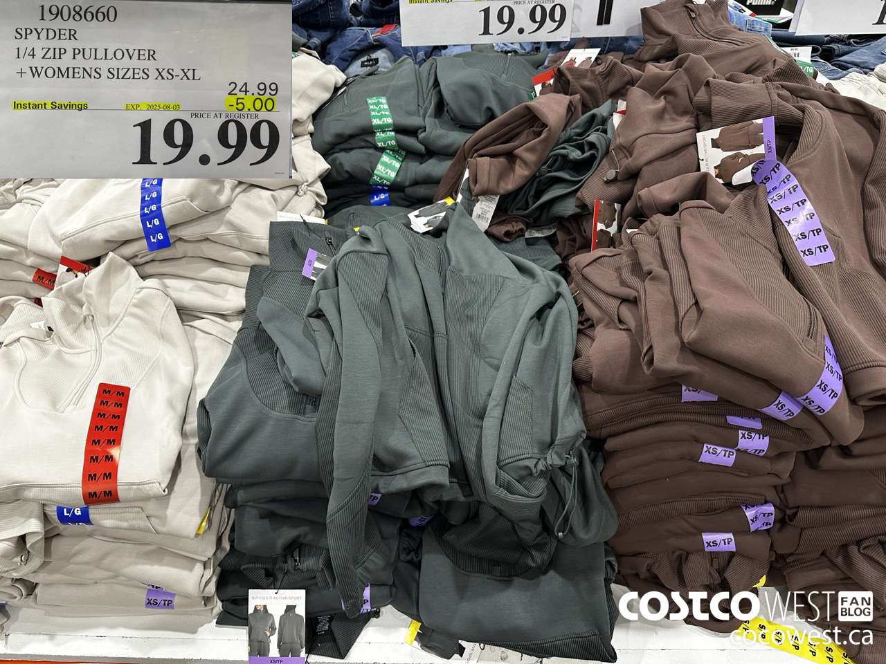 1908660 SPYDER 1/4 ZIP PULLOVER WOMENS SIZES XS-XL ($5.00 INSTANT SAVINGS EXPIRES ON 2025-08-03) $19.99