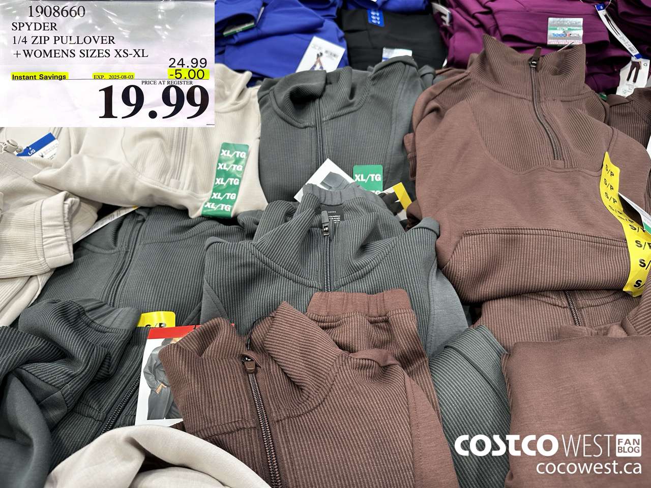 1908660 SPYDER 1/4 ZIP PULLOVER WOMENS SIZES XS-XL ($5.00 INSTANT SAVINGS EXPIRES ON 2025-08-03) $19.99