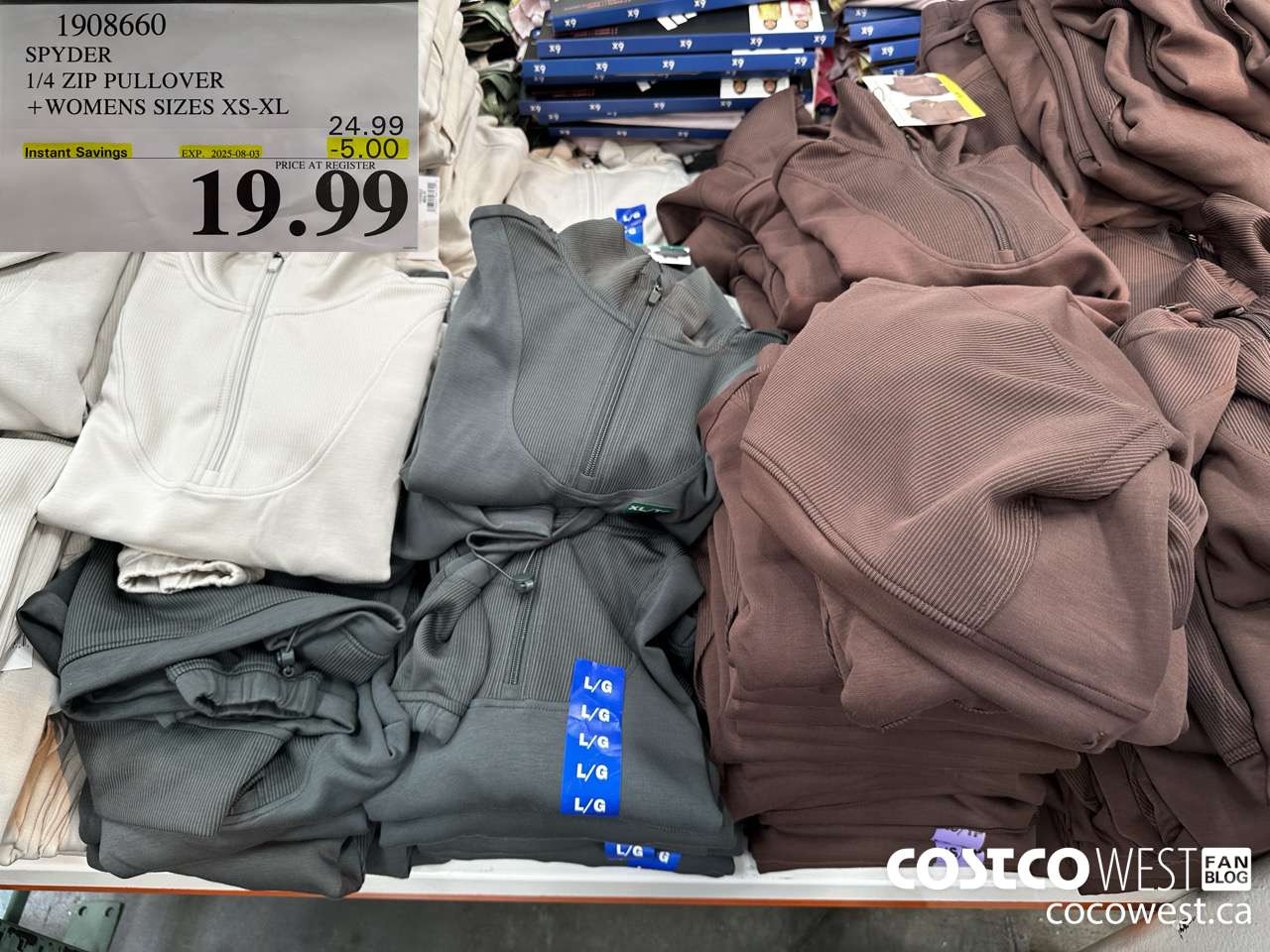 1908660 SPYDER 1/4 ZIP PULLOVER WOMENS SIZES XS-XL ($5.00 INSTANT SAVINGS EXPIRES ON 2025-08-03) $19.99