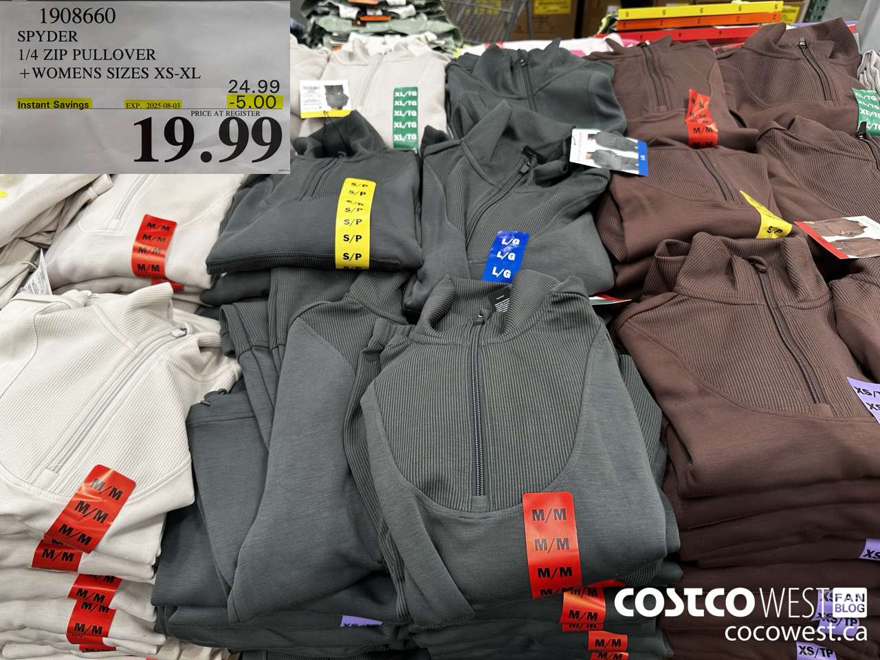 1908660 SPYDER 1/4 ZIP PULLOVER WOMENS SIZES XS-XL ($5.00 INSTANT SAVINGS EXPIRES ON 2025-08-03) $19.99