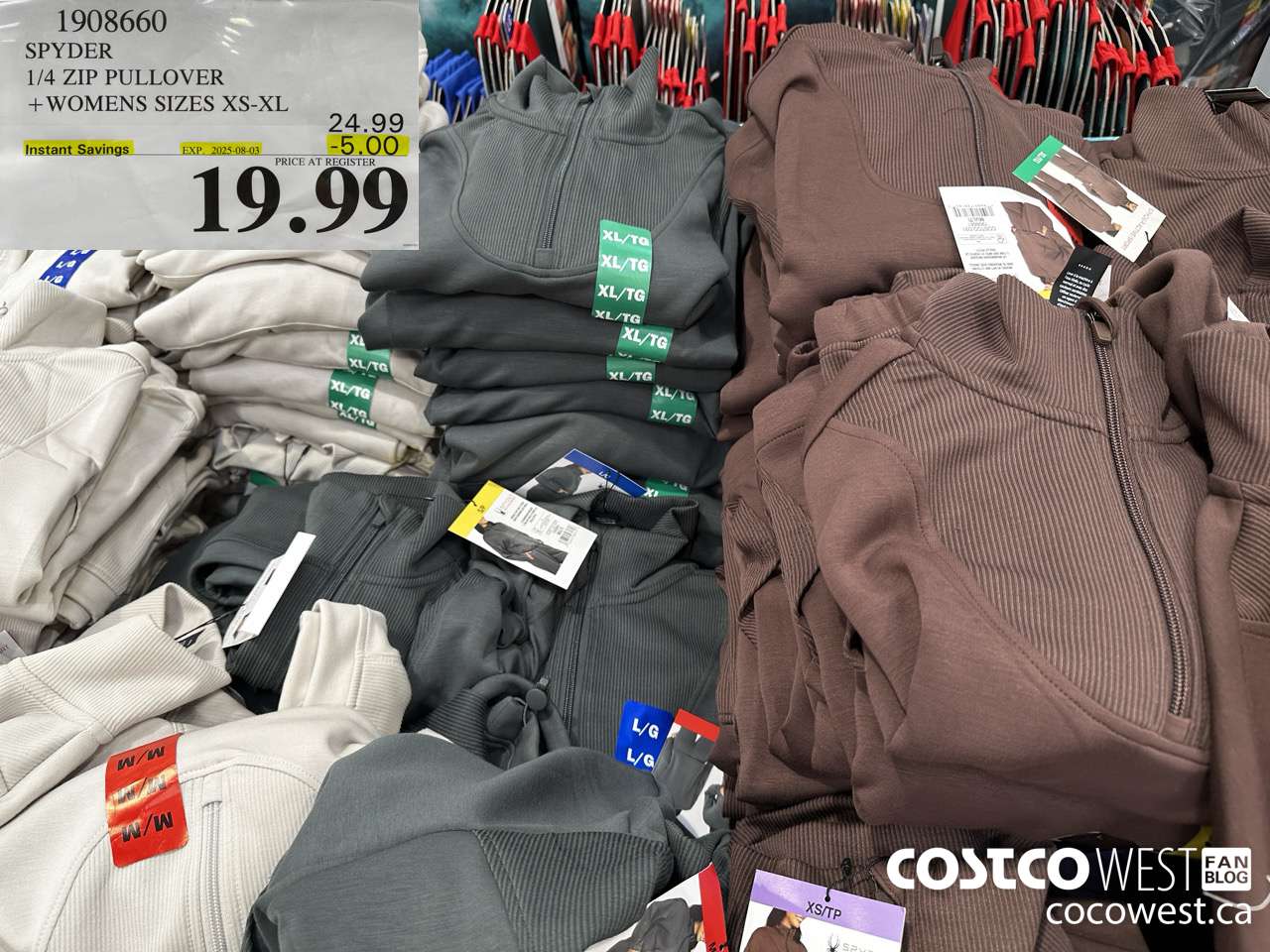 1908660 SPYDER 1/4 ZIP PULLOVER WOMENS SIZES XS-XL ($5.00 INSTANT SAVINGS EXPIRES ON 2025-08-03) $19.99