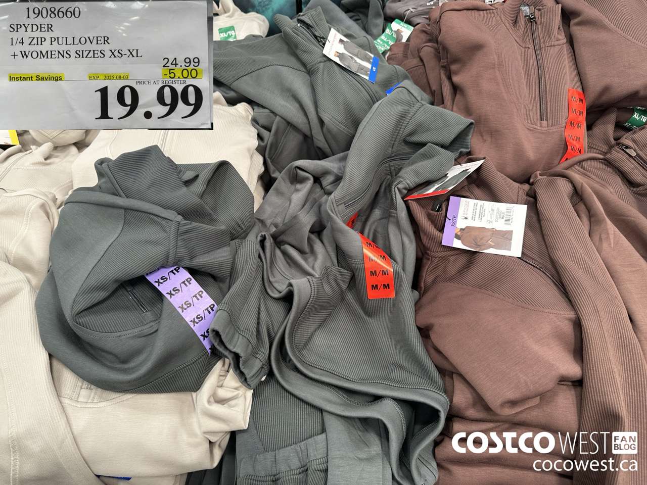 1908660 SPYDER 1/4 ZIP PULLOVER WOMENS SIZES XS-XL ($5.00 INSTANT SAVINGS EXPIRES ON 2025-08-03) $19.99