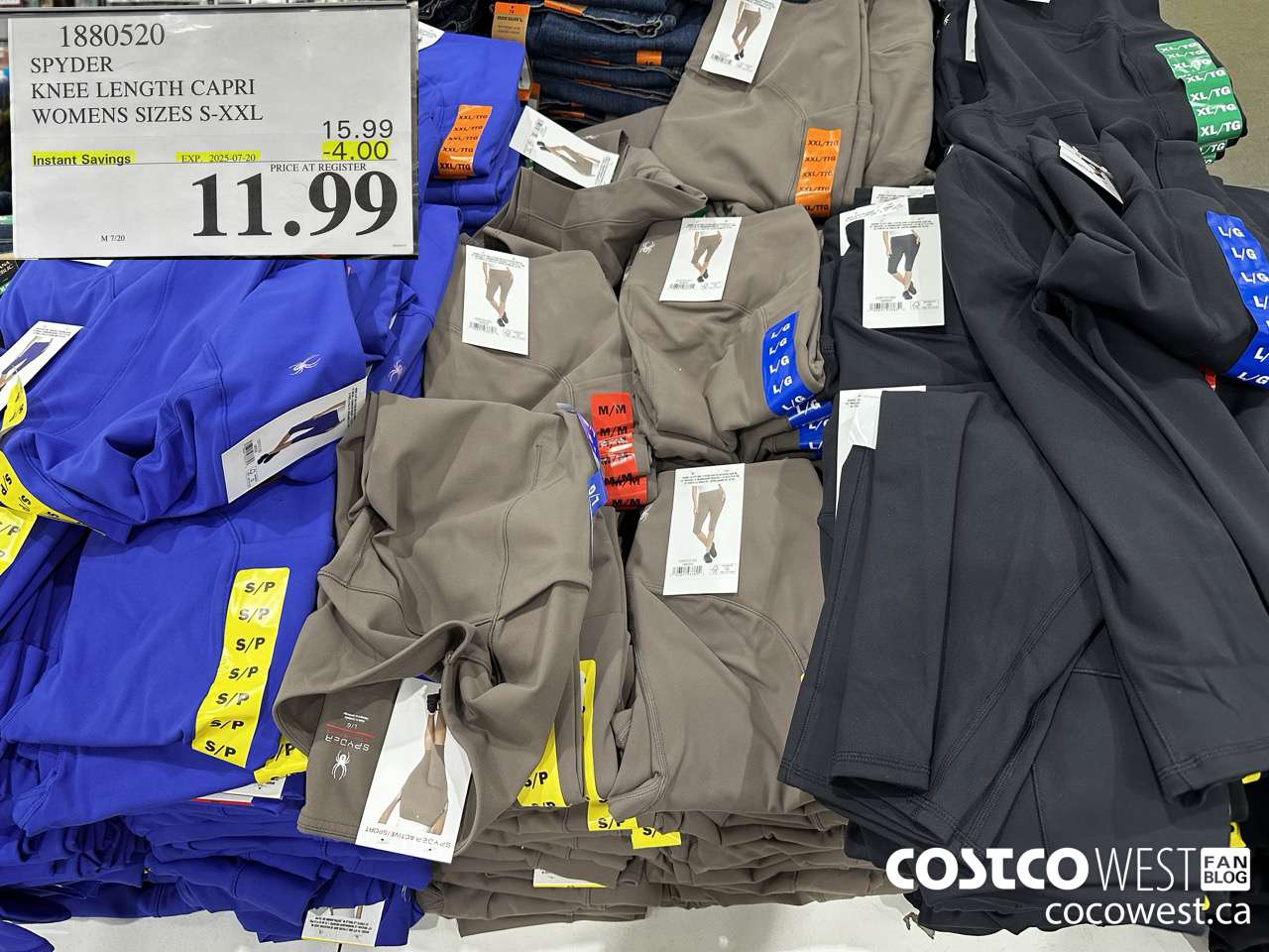 1880520 SPYDER KNEE LENGTH CAPRI WOMENS SIZES S-XXL ($4.00 INSTANT SAVINGS EXPIRES ON 2025-07-20) $11.99