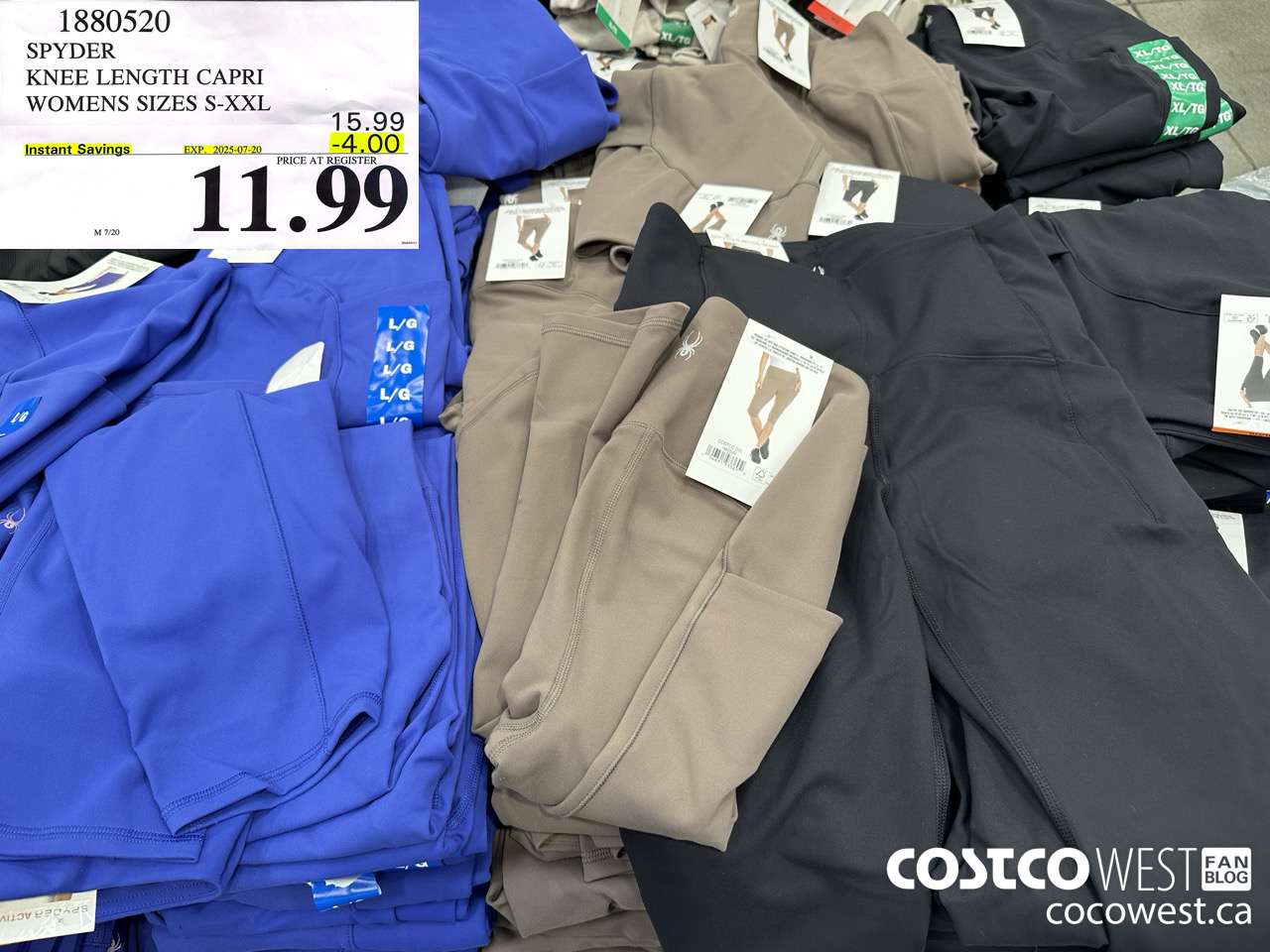 1880520 SPYDER KNEE LENGTH CAPRI WOMENS SIZES S-XXL ($4.00 INSTANT SAVINGS EXPIRES ON 2025-07-20) $11.99