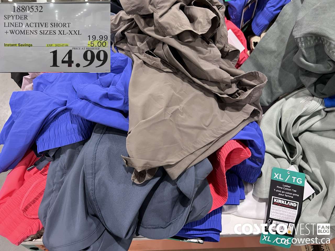 1880532 SPYDER LINED ACTIVE SHORT WOMENS SIZES XS-XXL ($5.00 INSTANT SAVINGS EXPIRES ON 2025-07-06) $14.99