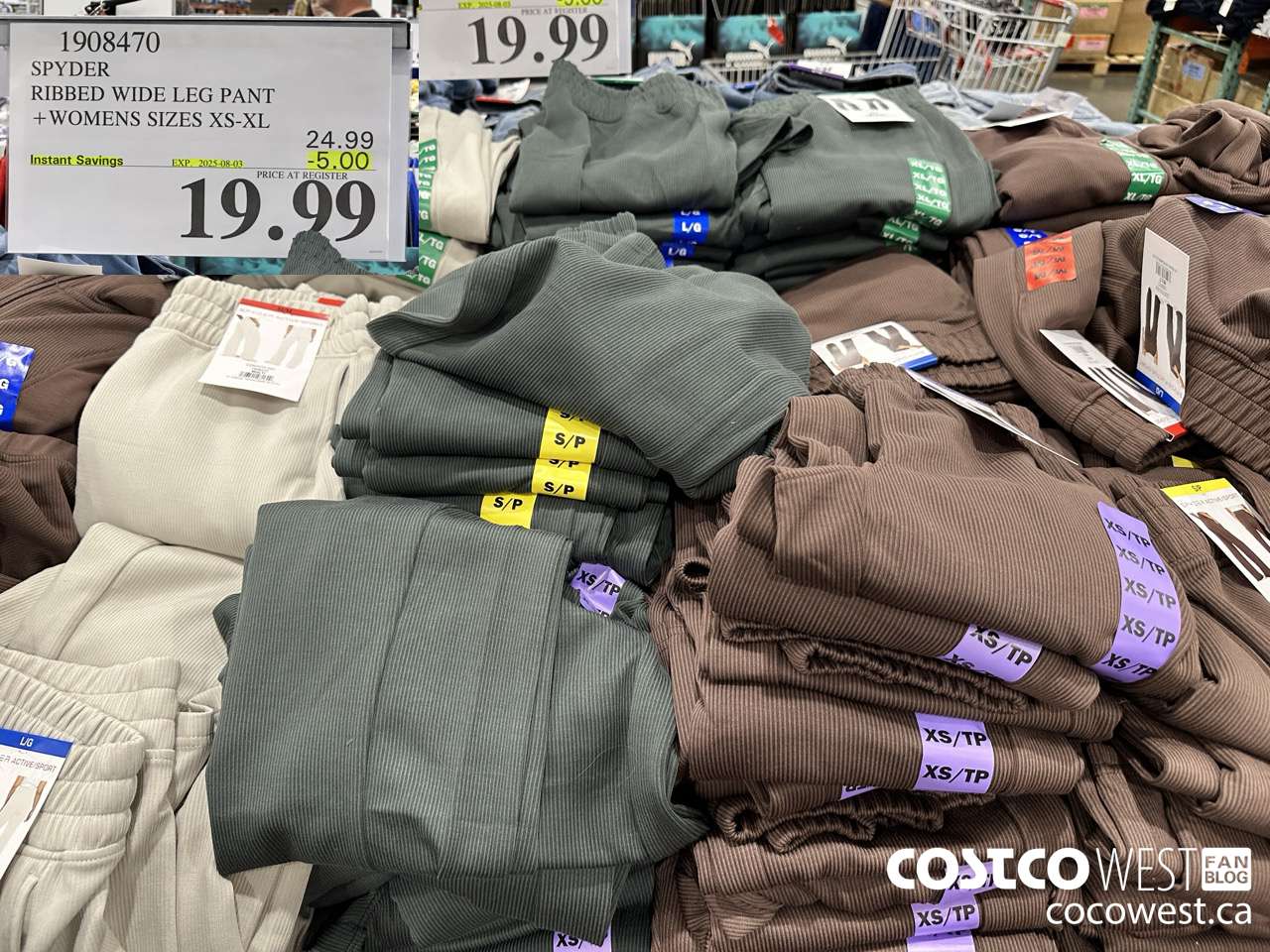 1908470 SPYDER RIBBED WIDE LEG PANT WOMENS SIZES XS-XL ($5.00 INSTANT SAVINGS EXPIRES ON 2025-08-03) $19.99