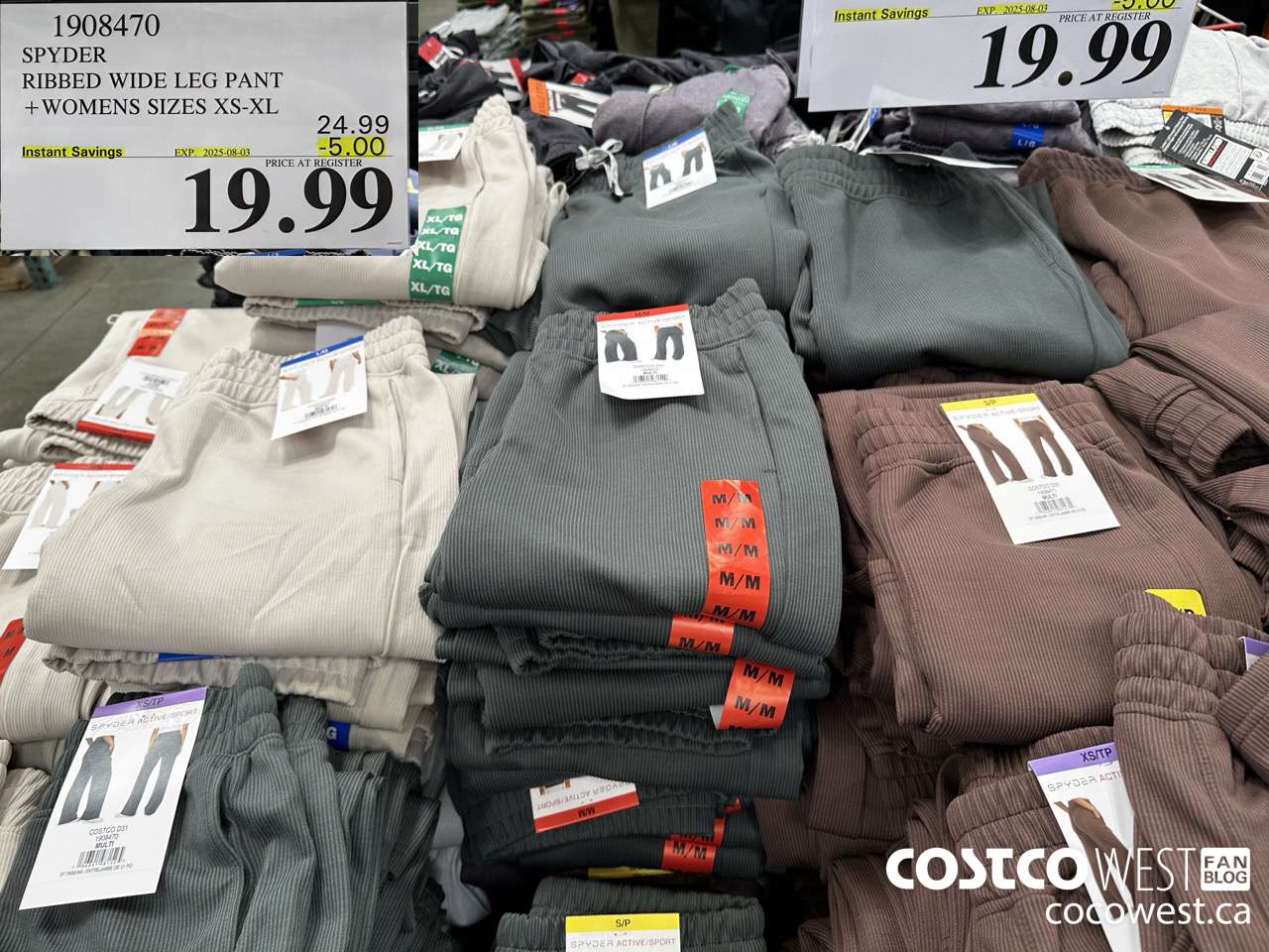 1908470 SPYDER RIBBED WIDE LEG PANT WOMENS SIZES XS-XL ($5.00 INSTANT SAVINGS EXPIRES ON 2025-08-03) $19.99