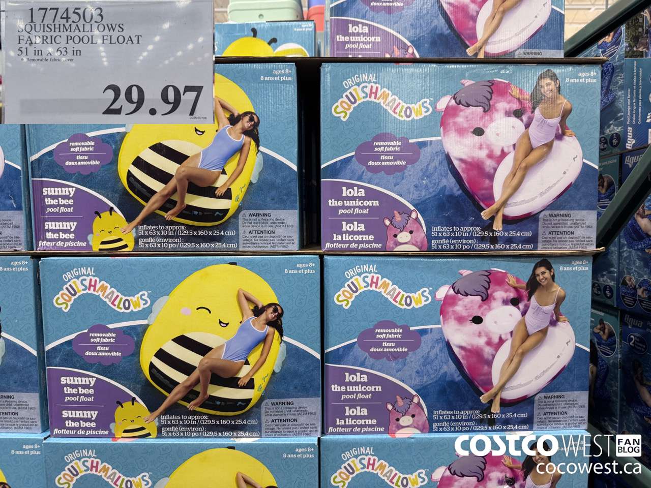 1774503 SQUISHMALLOWS FABRIC POOL FLOAT 51 IN X 63 IN $29.97